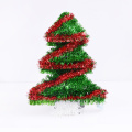 3D Structural Plastic Frame Green red Tinsel Christmas Tree Hanging Ornaments